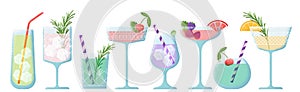 Isolated cocktails. Club party drinks, cocktail beach vacation time. Tropical and alcoholic summer drink, swanky photo