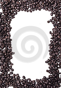 Isolated coffee bean frame