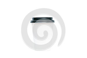 isolated coffee cup with a black lid, on a white background.takeaway food concept