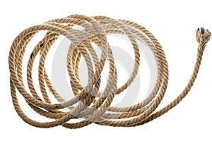 Isolated coiled rope photo