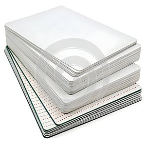Isolated collection of deck sheets on white background
