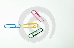 The isolated color paper clips