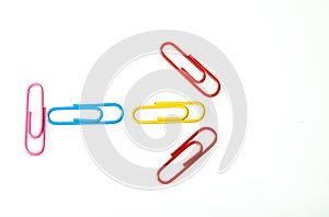 The isolated color paper clips