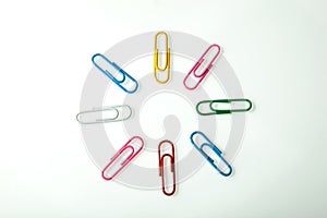 The isolated color paper clips