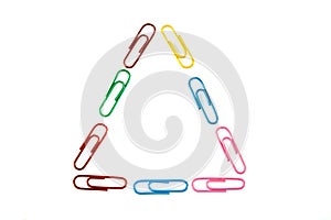 The isolated color paper clips