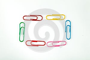 The isolated color paper clips