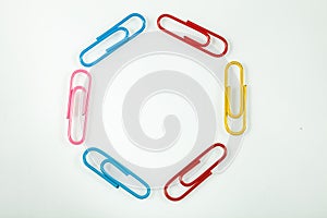The isolated color paper clips
