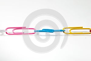 The isolated color paper clips