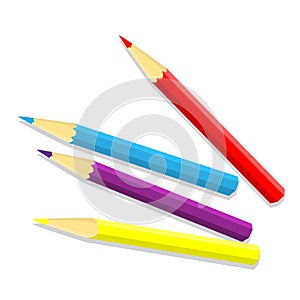 Isolated of color pencil - vector illustration
