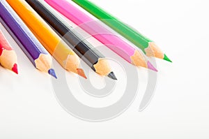 Isolated color pencils, white background