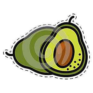 Isolated colored avocado icon Flat style Vector