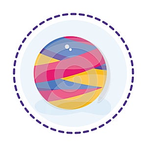 Isolated colored beach ball toy icon Flat design Vector