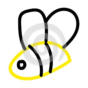 Isolated colored bee kid sketch Vector