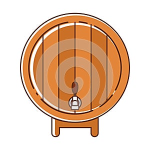 Isolated colored beer wooden barrel icon Vector