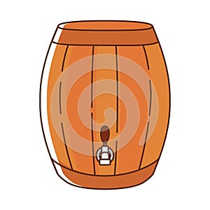 Isolated colored beer wooden barrel icon Vector