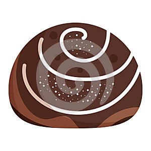 Isolated colored chocolate with white cream candy icon Vector