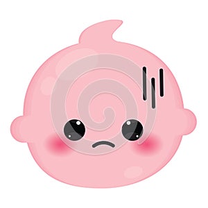 Isolated colored cute scared baby emoji icon Vector