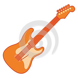 Isolated colored electric guitar musical instrument icon Vector