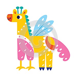 Isolated colored giraffe alebrije icon Vector