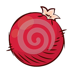 Isolated colored hand drawn apple icon Vector