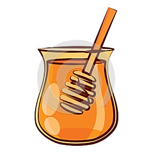 Isolated colored hand drawn honey jar Vector
