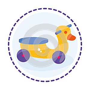 Isolated colored rideable duck toy icon Flat design Vector