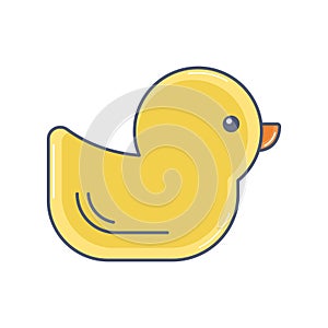 Isolated colored rubber duck toy icon flat design Vector