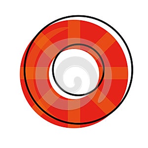 Isolated colored sketch of a lifesaver icon Vector
