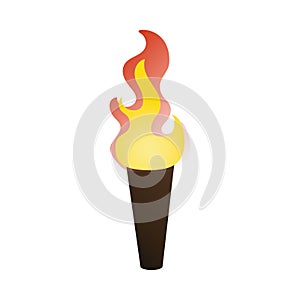 Isolated colored torch icon flat design Vector
