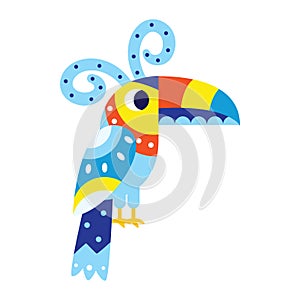 Isolated colored toucan alebrije icon Vector