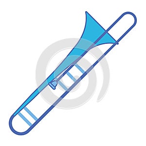 Isolated colored trombone musical instrument icon Vector