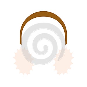 Isolated colored winter headphones icon Vector