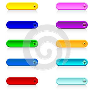 isolated colorful long round buttons on white background vector design.
