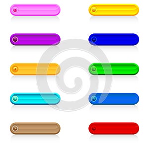 isolated colorful long round buttons on white background vector design.