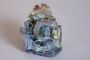 colorful synthetically synthesized bismuth crystal photo