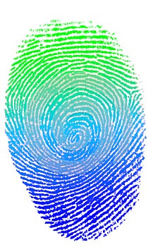 Isolated colorfull finger print