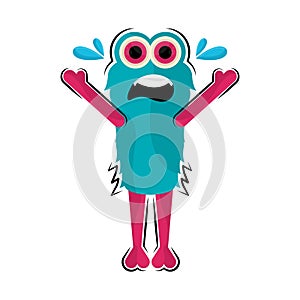 Isolated comic helpless monster