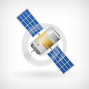 Isolated communication satellite icon