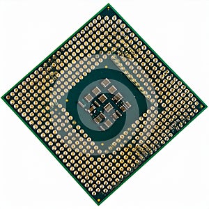 Isolated Computer Microprocessor Chip on White