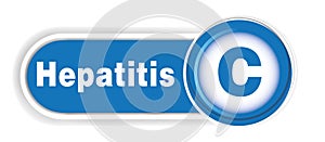 Isolated concept Hepatitis C text. Blue background