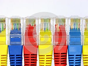 Isolated connector rj45 on white photo