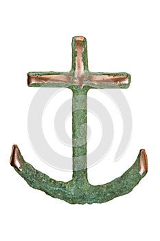 Isolated Copper Ship Anchor