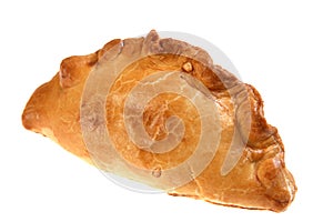 Isolated cornish pasty meat pie