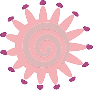 Isolated coronavirus bacteria illustration, cell of coronavirus, coronavirus icon