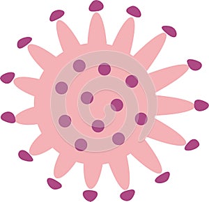 Isolated coronavirus bacteria illustration, cell of coronavirus, coronavirus icon