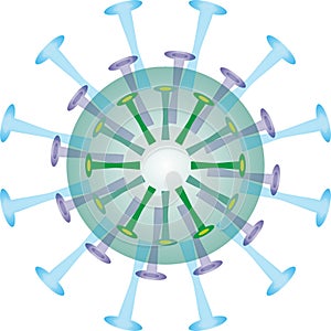 Isolated coronavirus bacteria illustration, cell of coronavirus, coronavirus icon