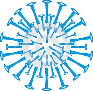 Isolated coronavirus bacteria illustration, cell of coronavirus, coronavirus icon