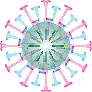 Isolated coronavirus bacteria illustration, cell of coronavirus, coronavirus icon