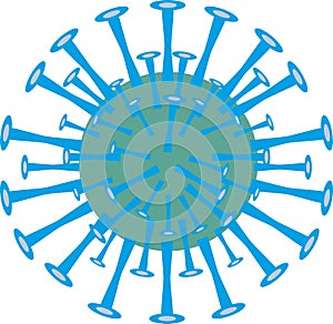 Isolated coronavirus bacteria illustration, cell of coronavirus, coronavirus icon