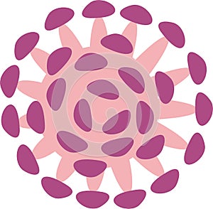 Isolated coronavirus bacteria illustration, cell of coronavirus, coronavirus icon